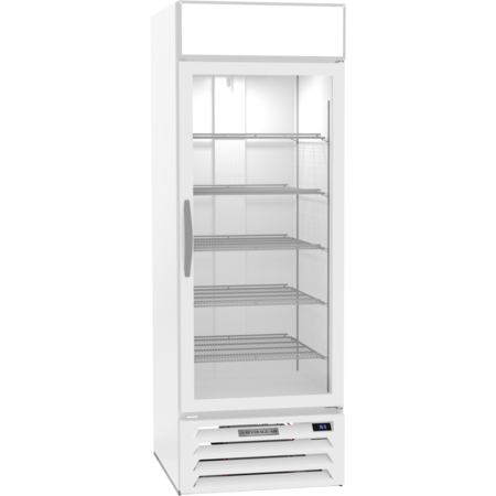 BEVERAGE-AIR Glass Door Merchandiser, Refrigerator, 22.5 cu. ft. Capacity, White MMR23HC-1-W